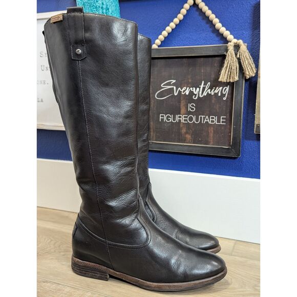 Pikolinos Womens Size 40 9.5 Classic Tall Riding Leather Zipper Boots - Picture 2 of 16